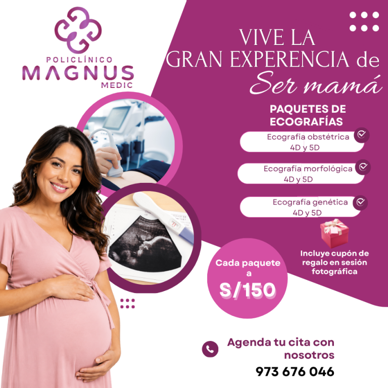 Purple Modern Pregnancy Ultrasound Services Facebook Post 940 x 940 px - Policlínico Magnus Medic