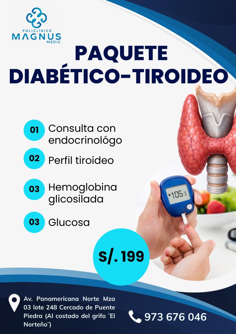 Flyer Medicina doctor salud fotografico azul - Policlínico Magnus Medic